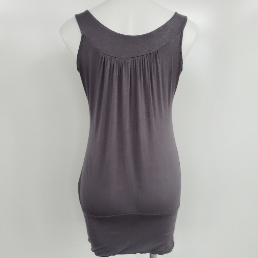 B'Leev Grey Bejeweled Neck Tank - Picture 3 of 6